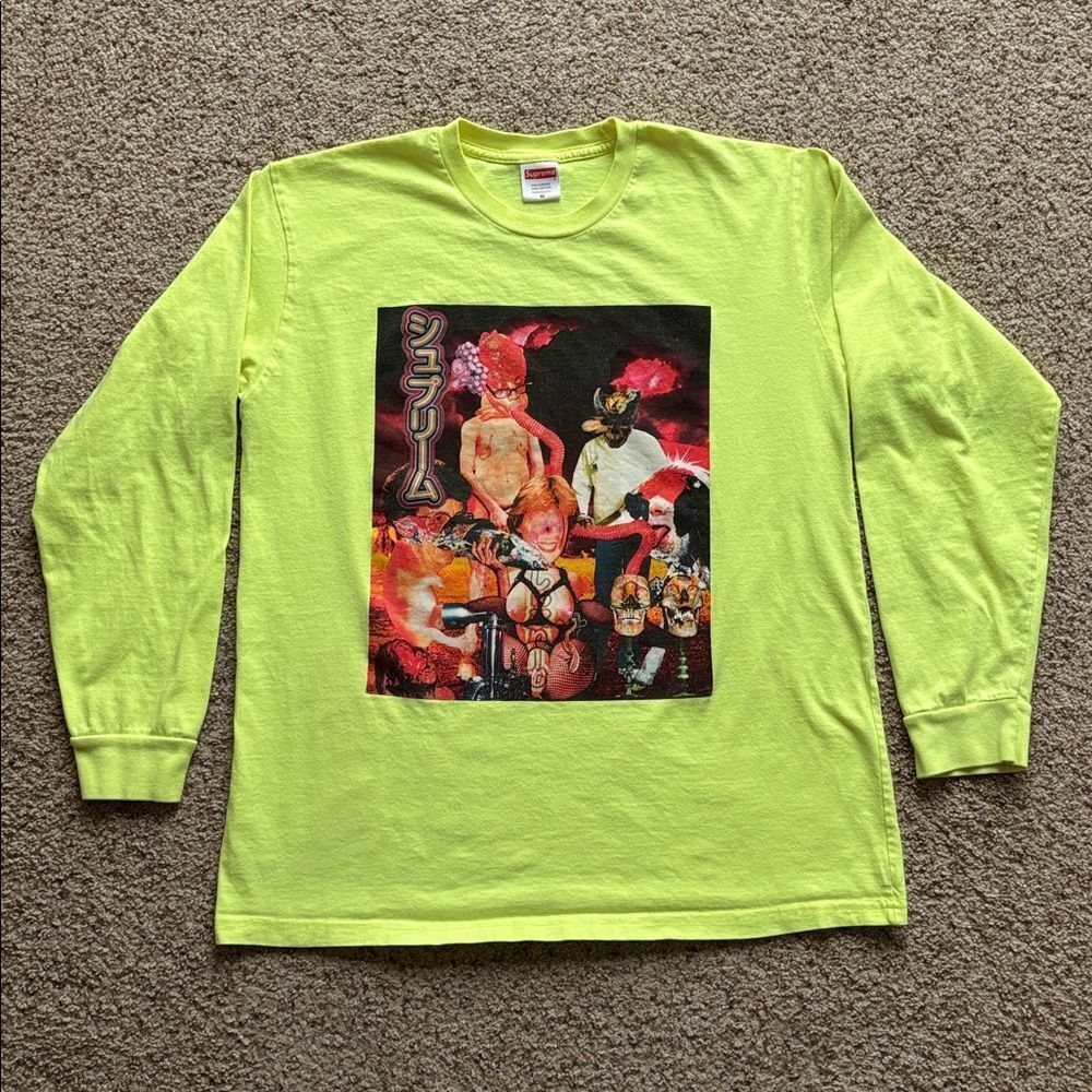Supreme Men’s Sekintani La Norihiro Long Sleeve Crew Neck Cotton T-Shirt MIUSA M